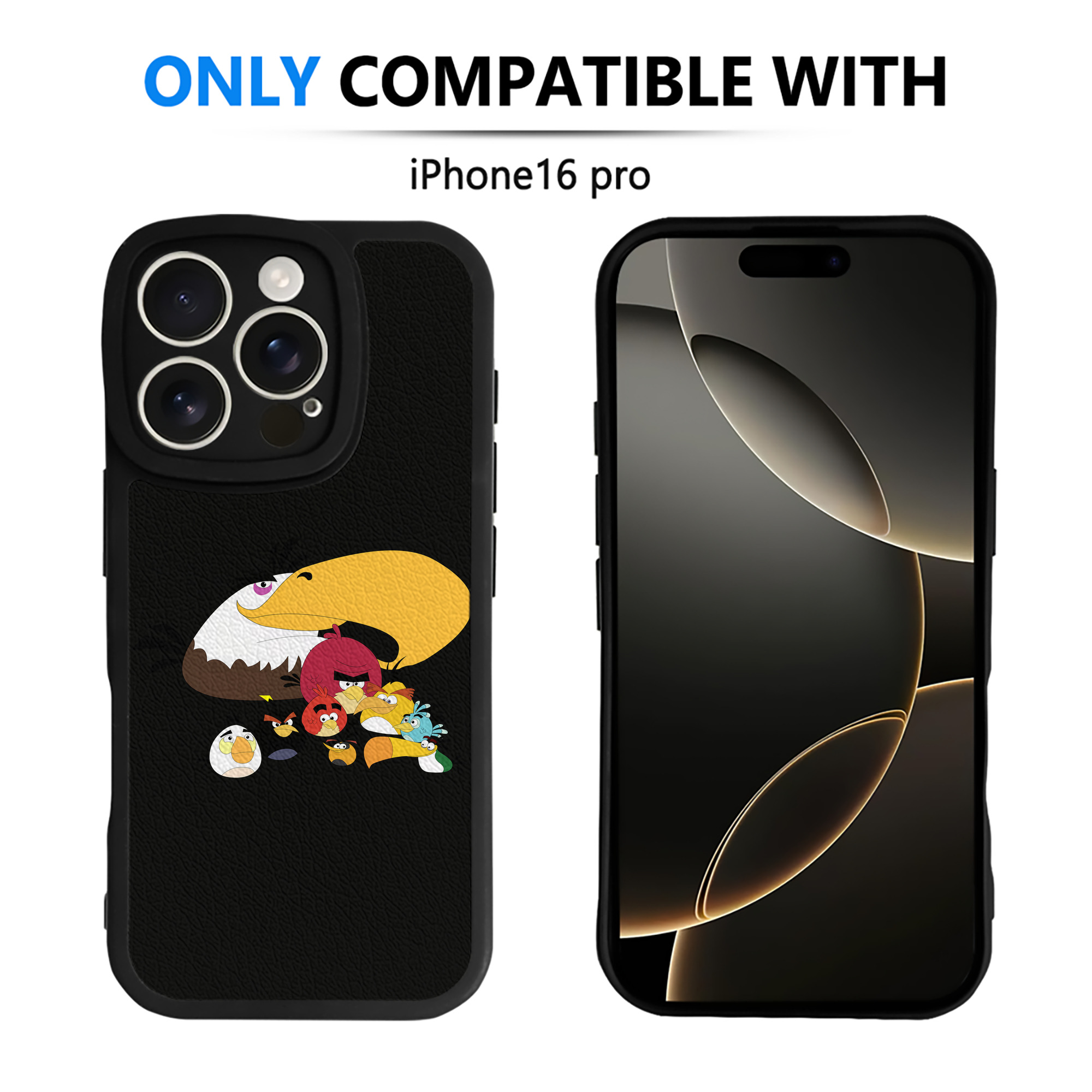 （画像用） Angry Birds アングリーバード 【iPhone 16シリーズ対応】シリコンスマホケース（レザー調） 材質：シリコン
